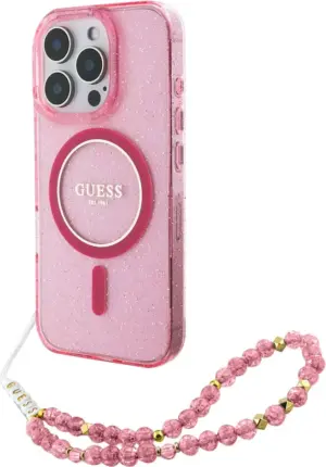 Funda con cordón Guess para iPhone 16 Pro GUHMP16LHGCRELSF - Pink