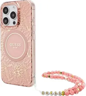 Funda con cordón Guess para iPhone 16 Pro GUHMP16LHCPOFPP - Pink