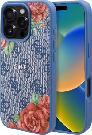 Funda Guess para iPhone 16 Pro GUHMP16LP4ROPEMCB - Flowers Blue