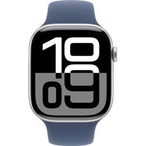 Apple Watch S10 caja de aluminio en plata y correa banda deportivo en color denim 46 mm M/L MWWM3LW/A