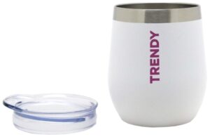 Guampa para Mate Trendy 16267B con tapa280mL - Blanco