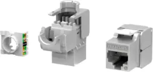 Conector Hikvision Keystone RJ45 Cat6a blindado DS-1CK6AP18ON - Silvery