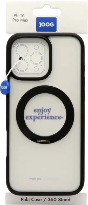 Funda Joog para iPhone 16 Pro Max Pala/360 Stand Transparent/Black