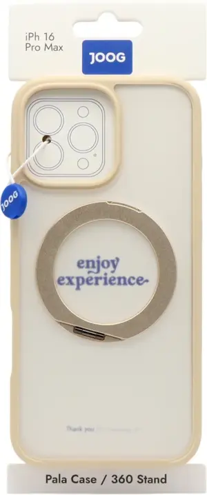 Funda Joog para iPhone 16 Pro Max Pala/360 Stand Transparent/Gold