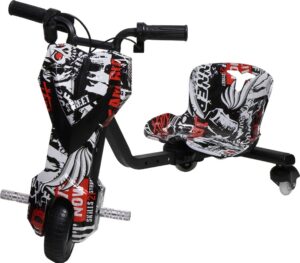Triciclo eléctrico HYE - TR01 6.5" Drift Car White/Black Comic