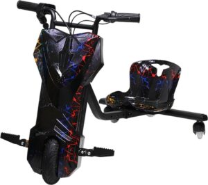 Triciclo eléctrico HYE - TR02 8.5" Drift Car Black/Red Lightning