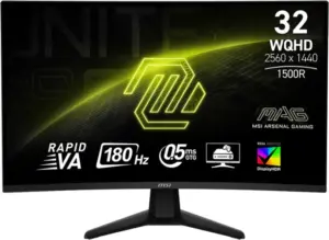 Monitor MSI 32" MAG 32CQ6F WQHD Curvo 0.5ms/180Hz DP/HDMI Negro