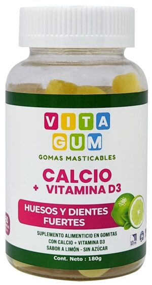 Vita Gum Calcio+Vitamina D3 Limón - 180g (60 Gummies)