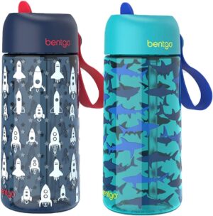 Botella Bentgo Kids Water Bottle Shark and Rocket - BGKDWB2-3 (2 Unidades)