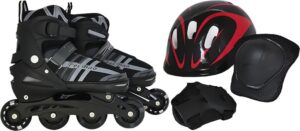 Patines Fei Bao HG25007 Kit Casco, rodillera y coderas - Negro