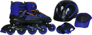 Patines Fei Bao HG25007 Kit Casco, rodillera y coderas - Azul