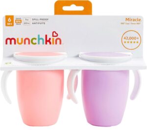 Vaso de Entrenamiento Miracle 360 Cup Munchkin - 17927 Rosa/Púrpura (2 Unidades)