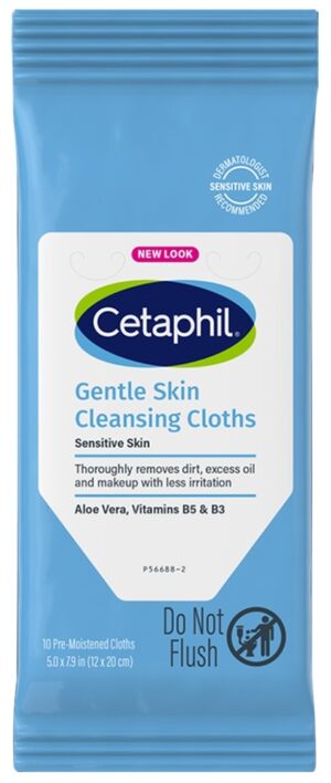 Toallita Desmaquillante Cetaphil Gentle Skin Dry Cleansing Cloths (10 Unidades)