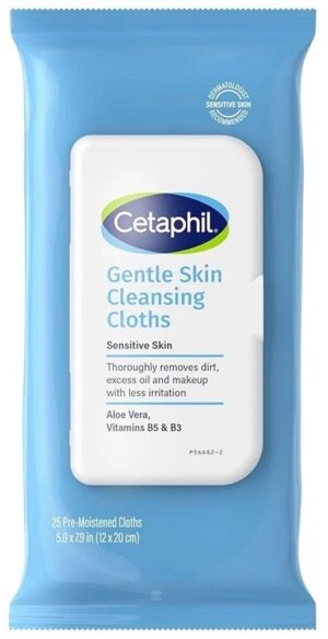 Toallita Desmaquillante Cetaphil Gentle Skin Dry Cleansing Cloths (25 Unidades)