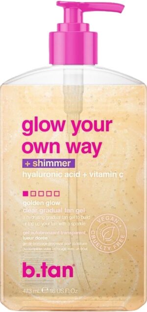 Gel Bronzeador B.Tan Glow Your Own Way + Shimmer - 473mL
