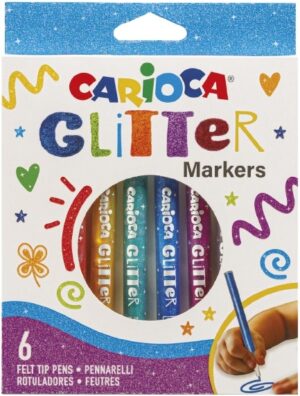 Marcador Carioca Glitter Markers - 42190 (6 colores)