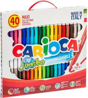 Marcador Carioca Maxi Felt Tip Pens Jumbo Superwashable - 41257 (40 colores)