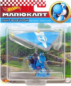 Autito Light-Blue Yoshi Hot Wheels Mario Kart Mattel - HDB44