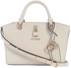 Bolsa Guess VG965576 Queensland Mini Femenina - Off White/Taupe