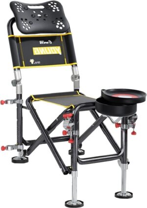Silla de pesca plegable multifuncional ML-5470 - Negra