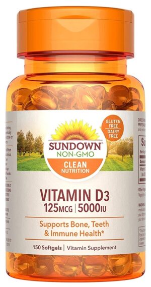Sundown Naturals Vitamin D3 125MG/5000IU (150 Cápsula en Gel)