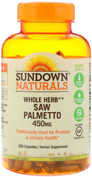 Sundown Naturals Whole Herb, Saw Palmetto 450MG, 250 Capsulas