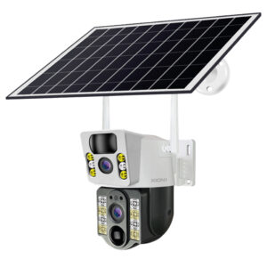 Cámara de Vigilancia Doble IP Xion XI-CCTV82S con Panel Solar 4MP Wifi - Blanco/Negro