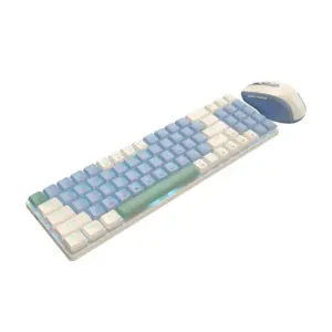 REDRAGON TECLADO + MOUSE WIRELESS ING BS-8772CB CREAM/BLUE